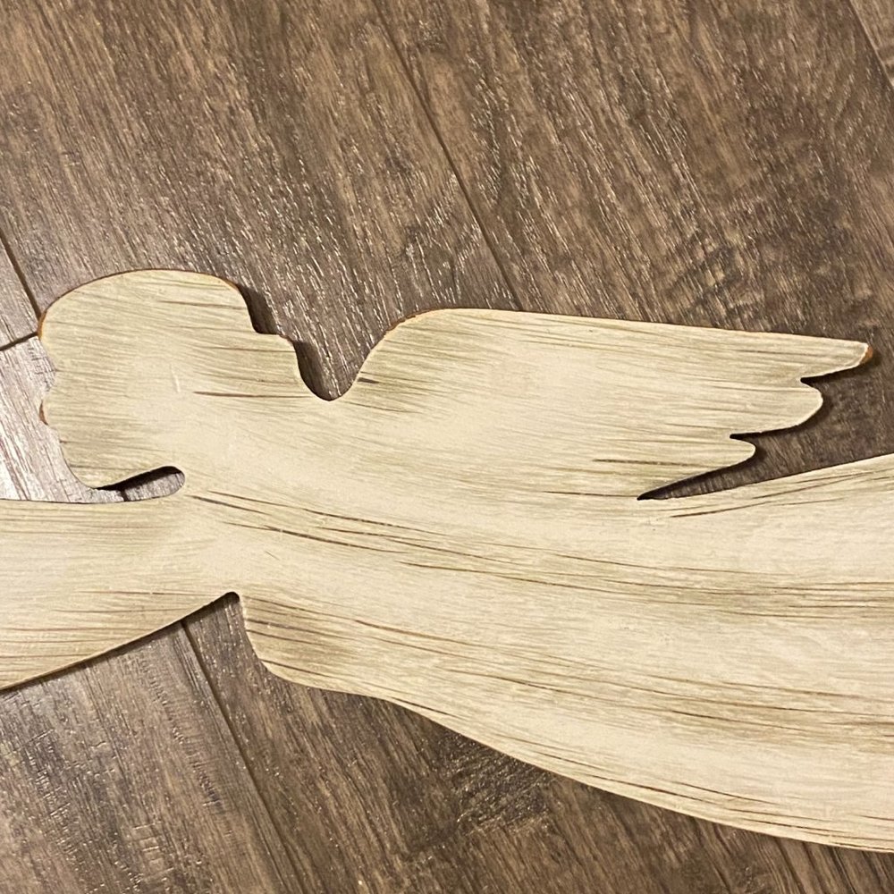 Angel Wall Hanging Ivory Wood Christmas Holiday - Picture 6 of 10